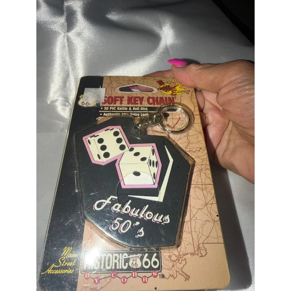 Historic Route 66 Fabulous 50s Dice Keychain Nostalgic Edition 35535 NEW